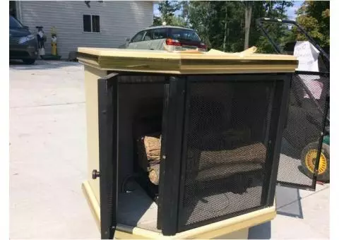 free standing gas fireplace